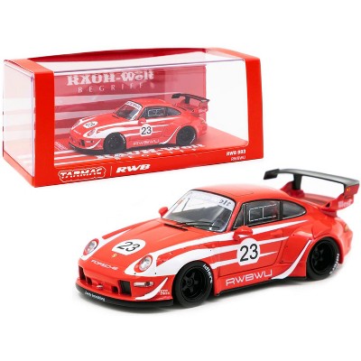 Porsche RWB 993 #23 "RWBWU" Red with White Stripes "RAUH-Welt BEGRIFF" 1/43 Diecast Model Car by Tarmac Works