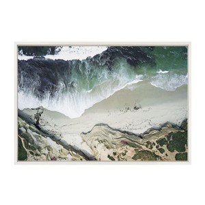 Kate and Laurel Sylvie La Jolla Curves Framed Canvas by Rachel Bolgov, 23x33, White - 1 of 4