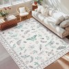 Coucheta Floral Butterfly Area Rug - Washable Non-Slip Carpet for Living Room, Bedroom & Nursery, Stain Resistant Low Pile Rug - 2 of 4