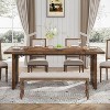 Okak Rustic Wood Large Executive Desk Rectangular Dining Table,Long Modern Kitchen Dinner Table for Dining Room,Family Meals - 2 of 4