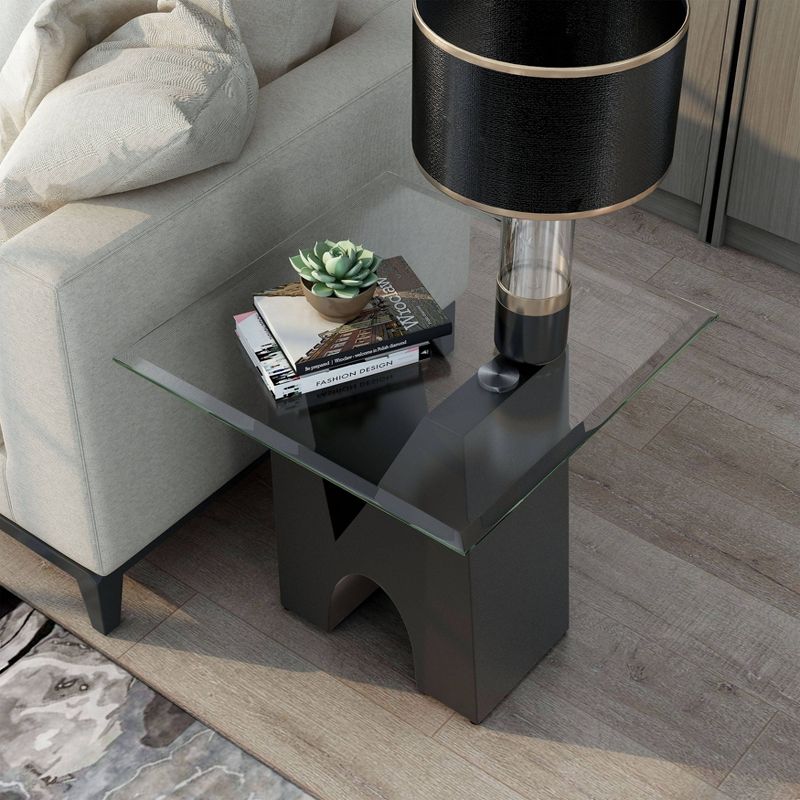 Riverpoint Modern Square End Table Clear/Black - HOMES: Inside + Out, 5 of 9