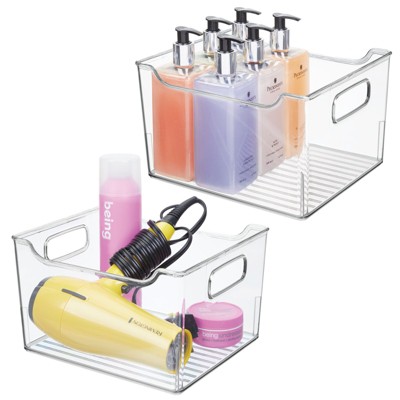 Extra Large 12 X 9 X 6.5 Plastic Bathroom Organizer Bin With Handles  Clear - Brightroom™ : Target