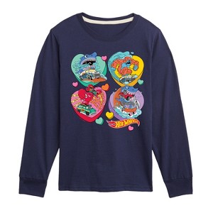 Boys' - Hot Wheels - Monster Racing Hearts Long Sleeve Graphic T-Shirt - 1 of 4