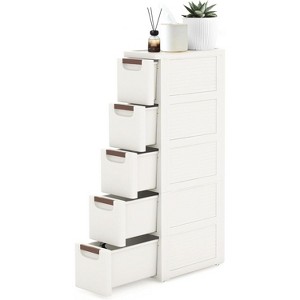 Dcolora 3 Drawers Narrow Storage Cabinet, Slim Bathroom Storage Cabinet - 1 of 4
