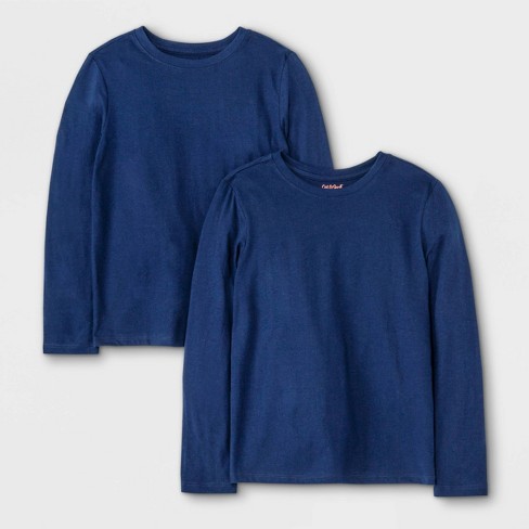 Old Navy boys cotton blend gray long sleeve crew neck t shirt size 14-16 Husky 