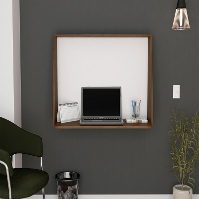 INFURNIC Decorative Wall Shelf Wall Mounted Desk with Space Saving Design and Blackboard Backboard, Multicolored, 16.3"*40.7"*28.2"