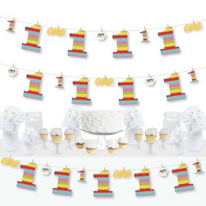 Big Dot of Happiness 1st Birthday Let's Fiesta - Fiesta First Birthday Party DIY Decorations - Clothespin Garland Banner - 44 Pieces - 1 of 4