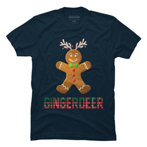 Men's Design By Humans Gingerbread Reindeer Matching Family Group Christmas Pajama By Forever9 T-Shirt - 1 of 4