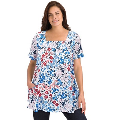 Woman Within Women's Plus Size 7-Day Smock Trapeze Tunic