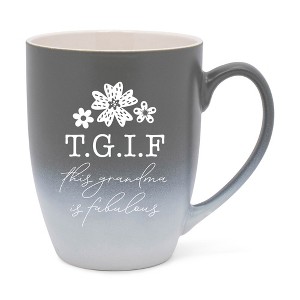 Elanze Designs TGIF This Grandma Is Fabulous Two Toned Ombre Matte Gray and White 12 ounce Ceramic Stoneware Coffee Cup Mug - 1 of 4