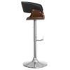 Mid-Century Modern Woven Polyester Adjustable Swivel Barstool with Padded Seat, Bentwood Frame, and Chrome Base for Kitchen - 3 of 4