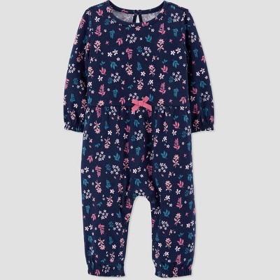 Baby Girls' Floral Romper - Just One You® made by carter's Navy 6M