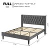 Bed Frame with Button Tufted Wingback Headboard - 2 of 4
