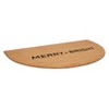 HomeRoots 24" X 36" Brown And Black Christmas Merry and Bright Semi Circle Outdoor Coir Door Mat - 4 of 4