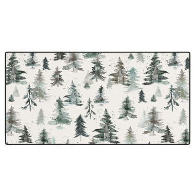 Ninola Design Winter Snow Trees Forest Neutral Desk Mat -Deny Designs