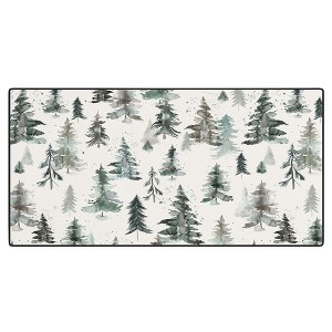 Ninola Design Winter Snow Trees Forest Neutral Desk Mat -Deny Designs - 1 of 4