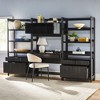 Saracina Home 3pc Transitional Fluted Hutch Desk with 2 Wide Bookcases - 4 of 4