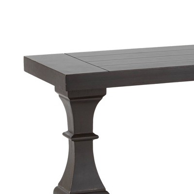 Dory Ebony Plank-Top Double Pedestal Sofa Table