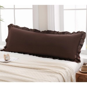 Reversible Pillow Cover – Soft Shabby Chic Ruffled Pillowcases, Wrinkle Resistant, Envelope Closure, Queen/King/Body - 1 of 4