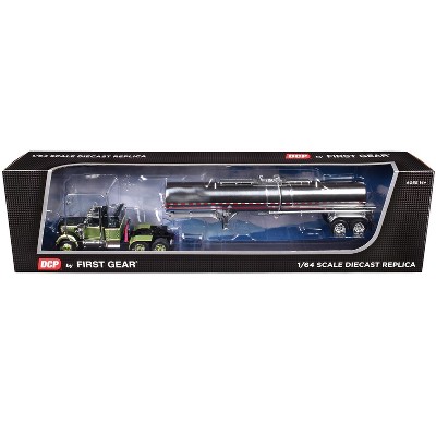 Western Star 4900 with 36" Vintage Sleeper & Brenner Chemical Trailer Olive and Dark Green 1/64 Diecast Model by DCP/First Gear