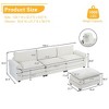 Karl Home|120 in. Wide Modern L - shaped Beige Chenille Sofa for Cozy Living Room Spaces - 2 of 4