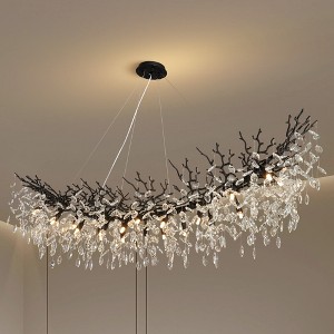 72"Modern Crystal Branch Chandelier, Dining Pendant Light - 1 of 4