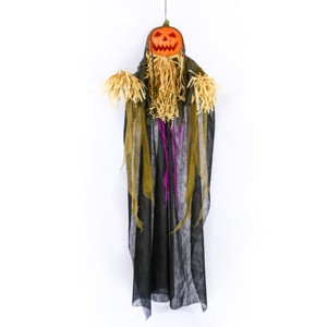 72" Hanging Halloween Scarecrow, Sound Activated - 1 of 4