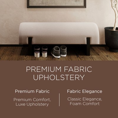 Juno Modern Upholstered Bench with Black Wooden Base