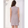 INSPIRE CHIC Women's Tweed Elegant Plaid Sleeveless Pockets Casual Work Midi Dresses - 3 of 4