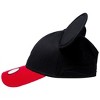 Adult Mickey Mouse Ears Classic Black And Red Snapback Hat - 3 of 4
