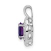 Black Bow Jewelry Rhodium Plated Sterling Silver, Diamond & Gemstone Pendant, 10 x 16mm - 2 of 4