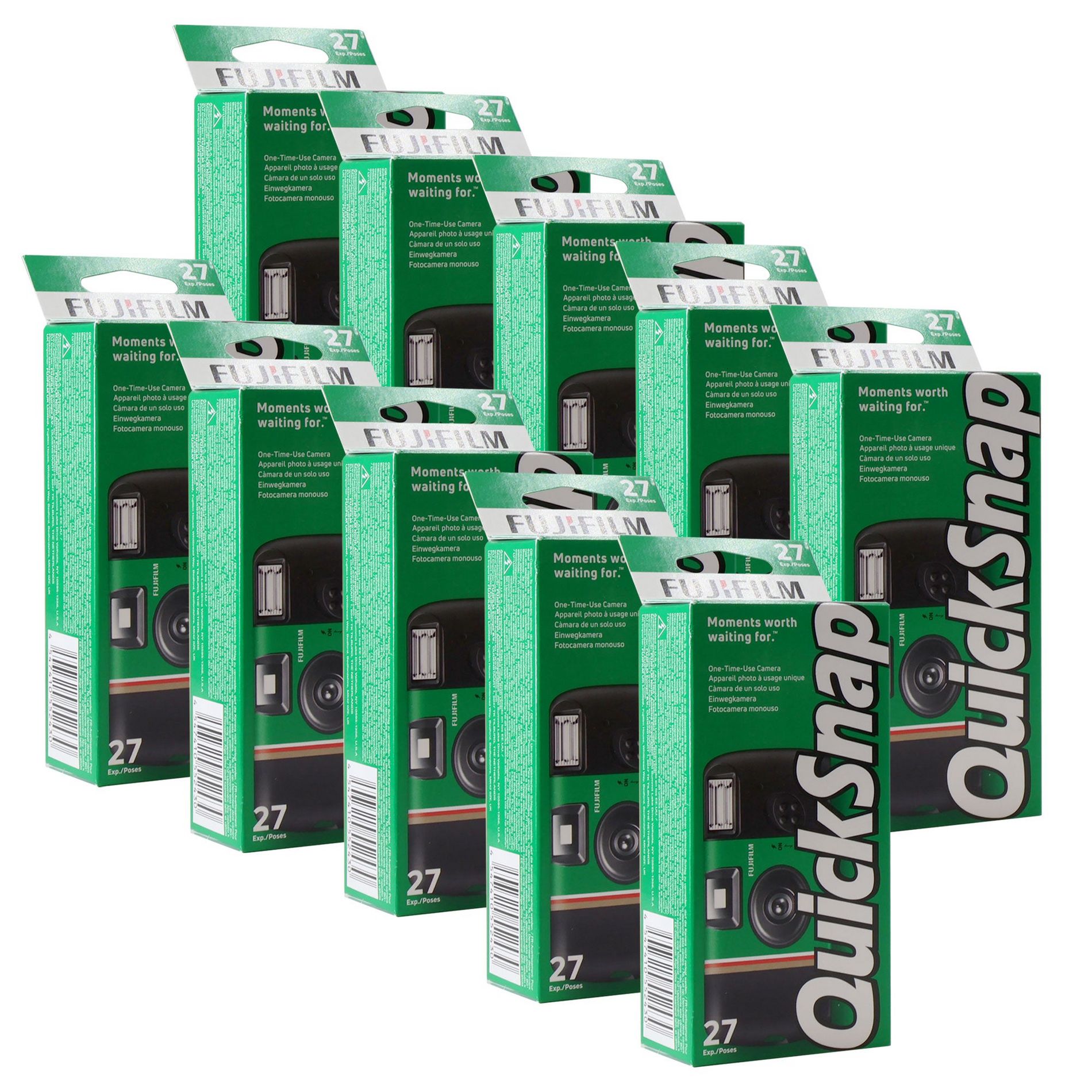 Fujifilm QuickSnap Flash 400 One-Time-Use Disposable Camera (27 Exposures) - 10 Units