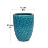 Syemin Planters Ceramic Flowerpot with Drainage Holes, Modern Indoor and Outdoor Planter for Patio, Garden, Blue, 16.54"*16.54"*21.26" - 3 of 4