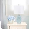 Glass Table Lamp with White Drum Shade Blue - Lalia Home: Brushed Nickel, No Assembly Required - 4 of 4