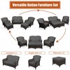Tangkula 5PCS Rattan Patio Conversation Sofa Furniture Set Outdoor w/ Grey Cushions - 3 of 4