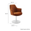Modway Lippa Swivel Dining Armchair – White and Rust Velvet 360° Barrel Chair with Pedestal Base for Modern Dining - 2 of 4