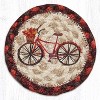 Earth Rugs Red Bicycle Printed Coaster – 5"x5" Braided Jute, Rustic Farmhouse Summer Table Accent - 2 of 3