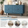 Modern 4-Door Sideboard With Convex Pattern Doors And 2 Silver Handles, Farmhouse Sideboard Storage Cabinet For Living Room Dining Room Kitchen - 3 of 4