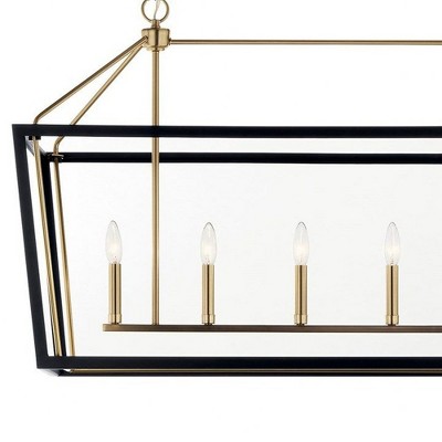Delvin 44 Inch Champagne Bronze and Black Linear Chandelier