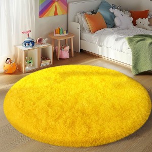 LOVEVOOK Round Fluffy Area Rug - Super Soft Circle Rugs for Kids Room - Shaggy Rugs for Nursery Fuzzy Carpet for Boys Girls Room - 1 of 4