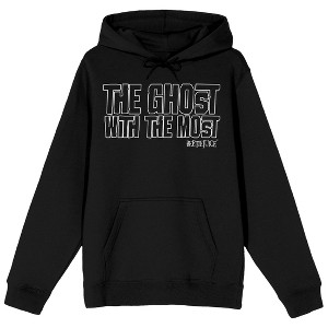 Beetlejuice The Ghost With The Most Long Sleeve Black Adult Hooded Sweatshirt - 1 of 3