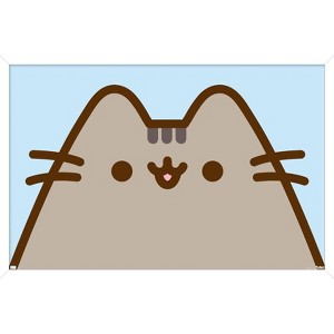 Trends International Pusheen - Blue Surprise Framed Wall Poster Prints - 1 of 4