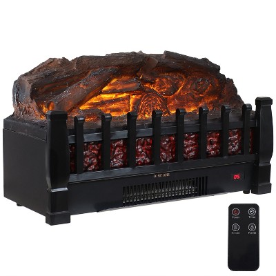 Sunnydaze Elegant Embers Faux Log Electric Fireplace Insert Heater - 20.25"