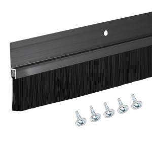 Unique Bargains Aluminum Nylon Door Brush Bottom Sweeps 35.46" x 2.28" Black 1 Pc - 1 of 4