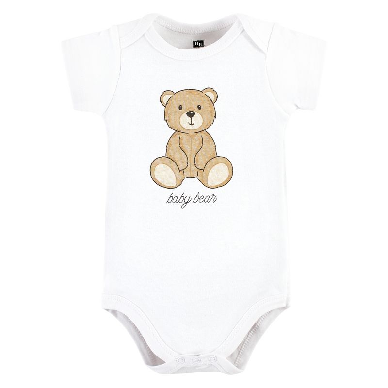 Hudson Baby Cotton Bodysuits, Teddy Bears 3-Pack, 3 of 6