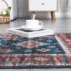 Acekool Boho Vintage Medallion Area Rug Collection, Washable Foldable Low Pile Non Slip Chenille TPR Backing, Red Blue Beige Gray - 3 of 4