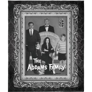 Intimo MGM The Addams Family Super Soft And Cuddly Plush Fleece Throw Blanket Black - 1 of 3