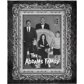MGM The Addams Family Super Soft And Cuddly Plush Fleece Throw Blanket Black