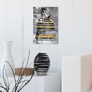 15" x 10" Fashion Thoughts Noir Classic Fashion and Glam Unframed Canvas Wall Art in Gold - Oliver Gal: Digital Art, Luxury Decor - 1 of 4