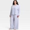 Women's Flannel Long Sleeve Button Down Shirt and Pants Pajama Set - Auden™ - 3 of 3